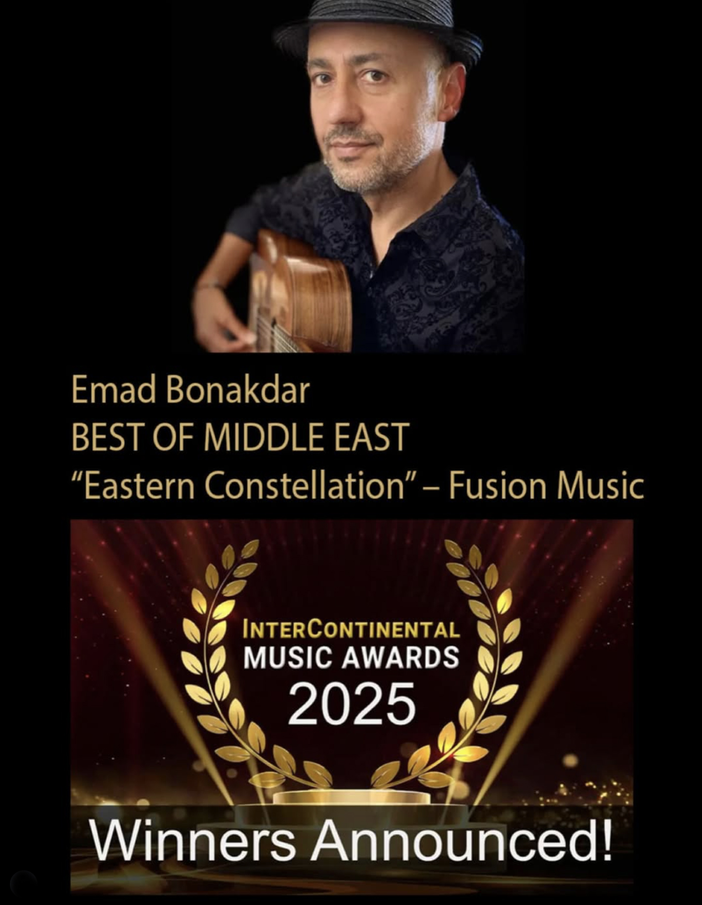Emad Bonakdar — Award, September 7, 2025