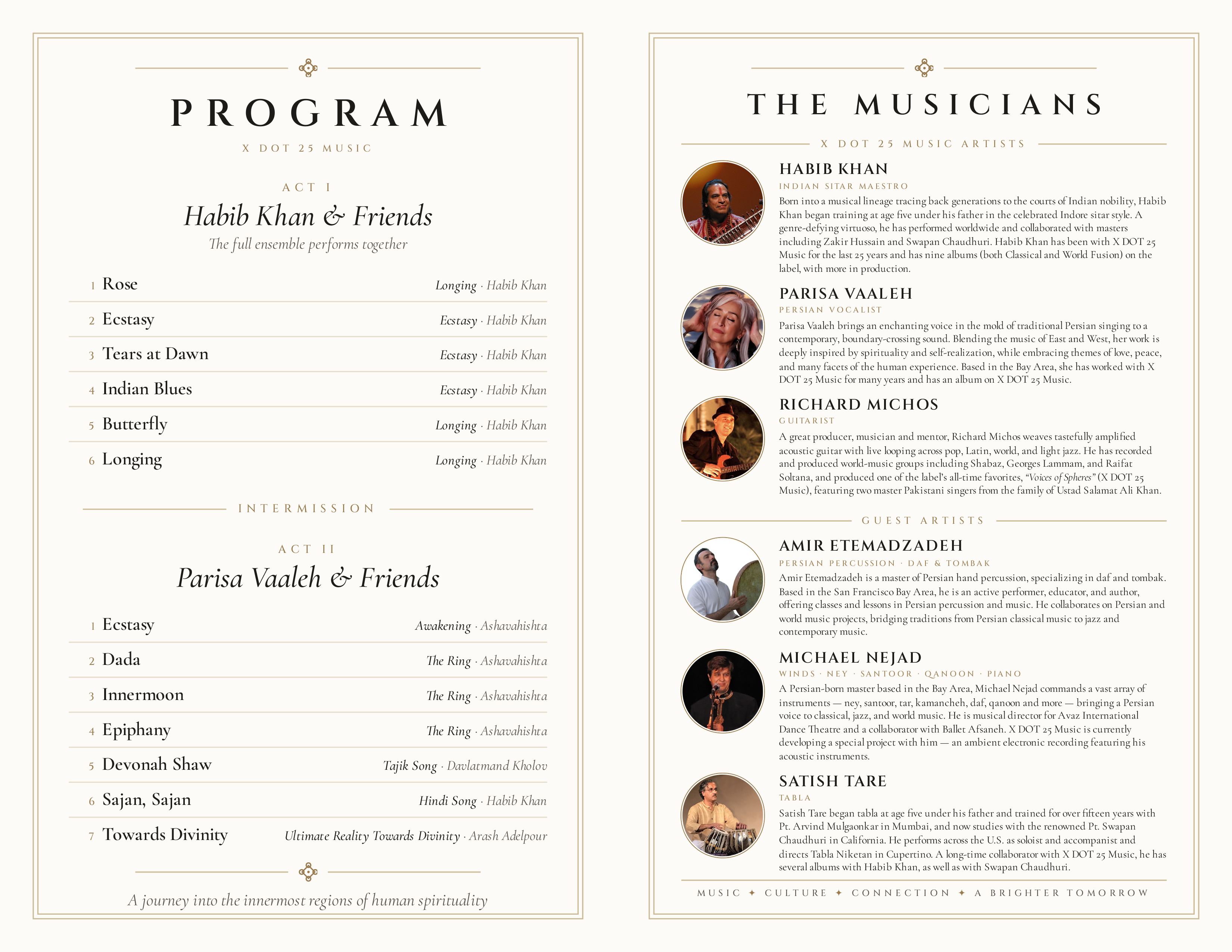Concert program guide — inside (program & musicians)