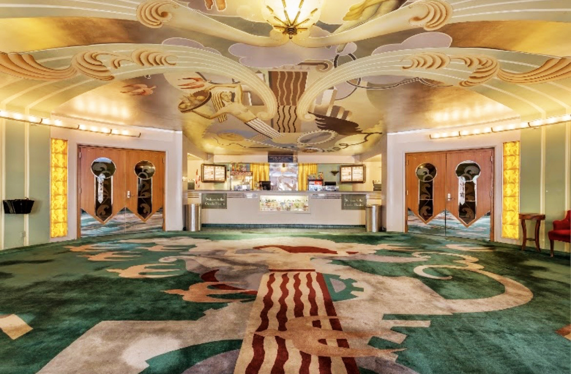 The Art Deco lobby of the Orinda Theatre