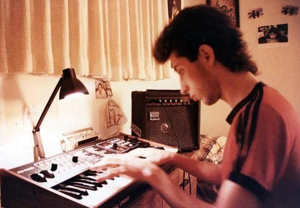 Payman Abdali at his synthesizer